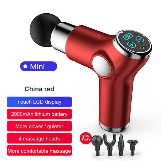 Portable Mini LCD Electric Massage Gun Deep Tissue Percussion Muscle for Body Neck Relaxation Massager Fascia Gun for Fitness