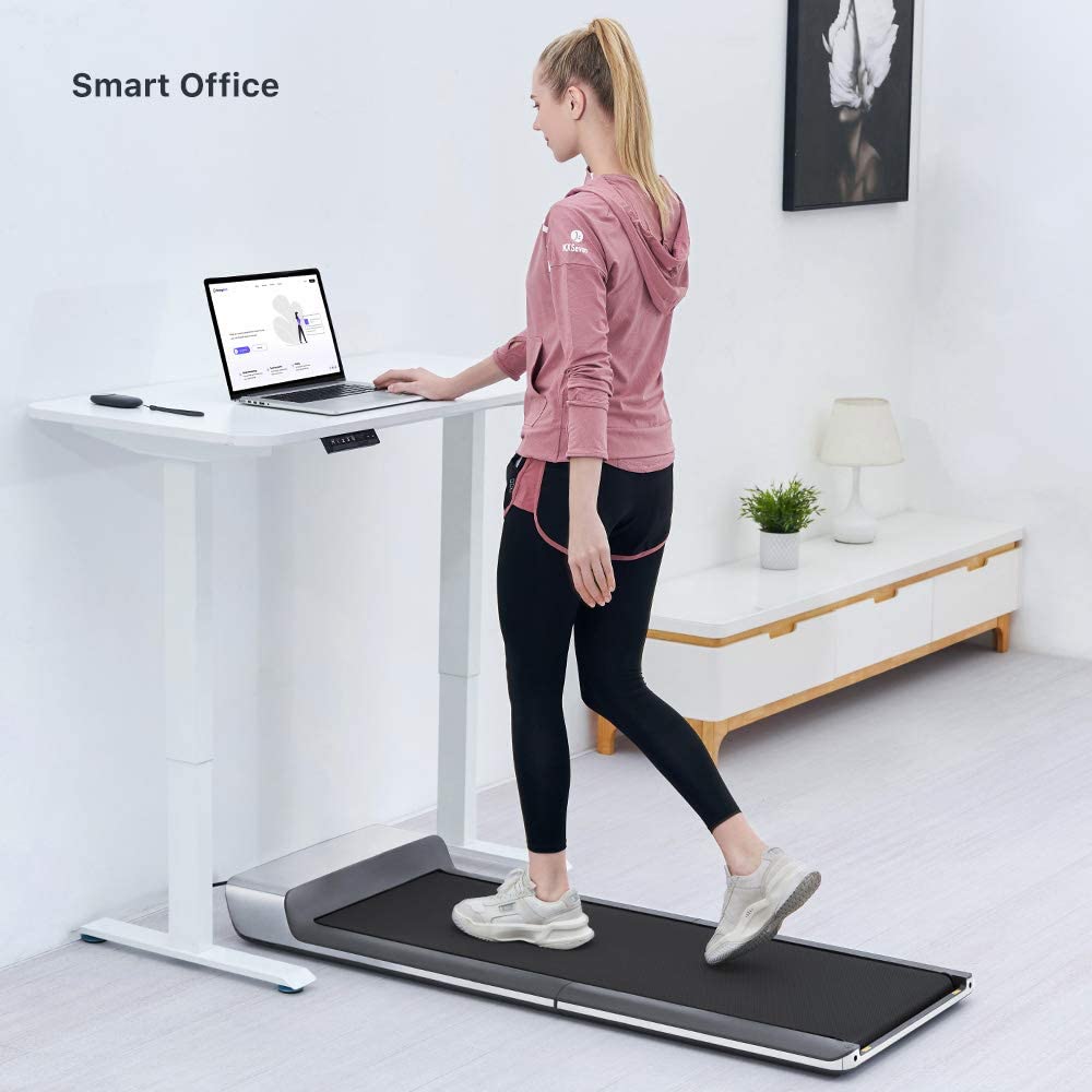 WalkingPad P1 Folding Treadmill, Ultra Slim Foldable Treadmill Smart Fold Walking Pad Portable Safety Non Holder Gym and Running Device Grey 0.5-3.72MPH