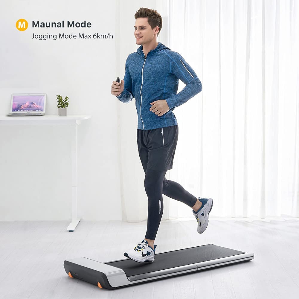 WalkingPad P1 Folding Treadmill, Ultra Slim Foldable Treadmill Smart Fold Walking Pad Portable Safety Non Holder Gym and Running Device Grey 0.5-3.72MPH